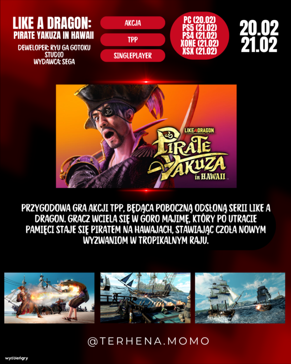 Premiera gry Like a Dragon: Pirate Yakuza in Hawaii